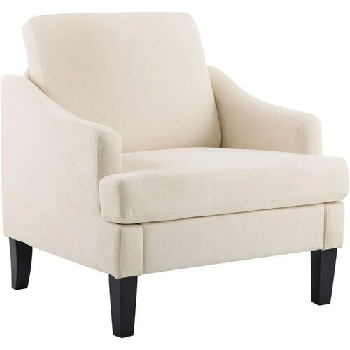 Modern Accent Chair, Upholstered Reading Armchair with Wood