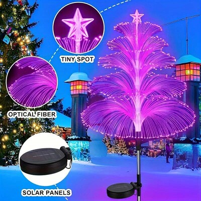1PC Outdoor Solar Garden Lights 7 Colors Variable Solar Stak