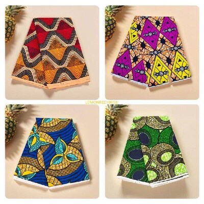 62CE African Waxed Printing Fabric 3Yard Double Side