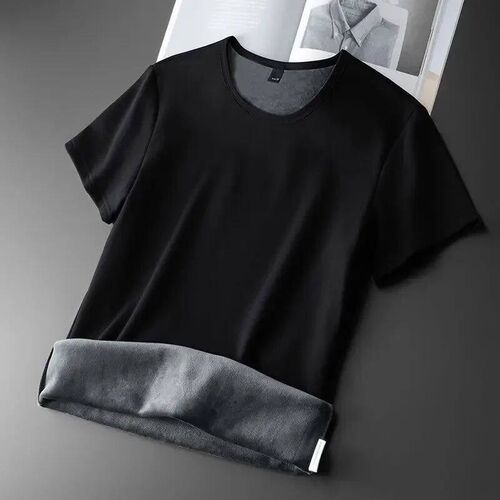 Men Thermal Underwear ops Fleece Thickened Short Sleeve Slim
