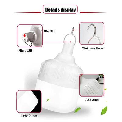 1246810pcs Camping Light USB Rechargeable LED Emergency Lamp