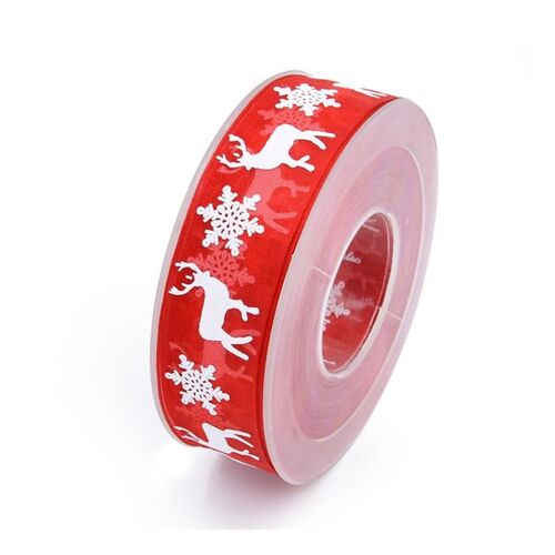 Hot sale 2.5cm printing Christmas decoration snow yarn red