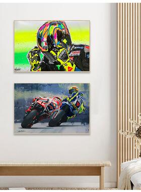 Abstract Oil Prints Poster Motorcycle Canvas Painting Poster