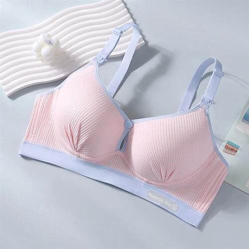 Maternity Nursing Bra No Underwire Front Open Gathered Suppo