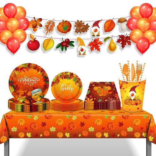 Thanksgiving Themed PartyPine Cones Maple Leaf Pumpkin Corn