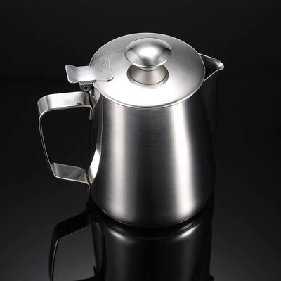 Stainless Steel Milk Frothing Pitcher with Lids Espresso Ste