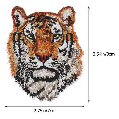 5 Pcs Tiger Head Patch Fabric Patches Sew Applique Repair