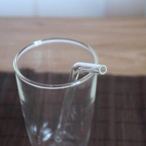 High borosilicate glass straw curved straw high temperature