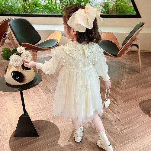 Chinese Style Girls Dress Retro Lace Cake Skirt Fashion Prin