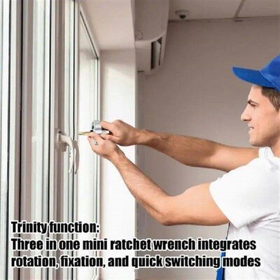 Thumb Ratchet 1/4 Inch Mini Socket Spanner Multifunctional
