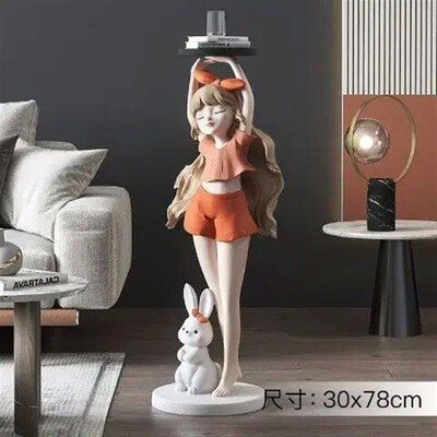 Creative girl tray living room decoration, large floor to