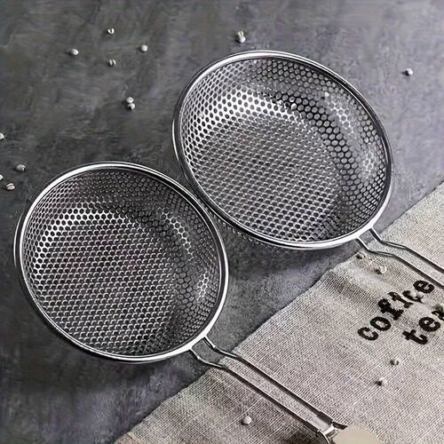 Stainless Steel Colander with Wooden Handle - Fine Mesh Skim