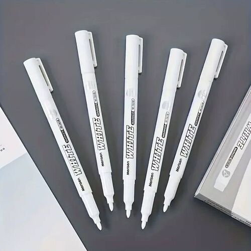 2/3/5pcs White Paint Markers Waterproof Rubber Permanent 1.0