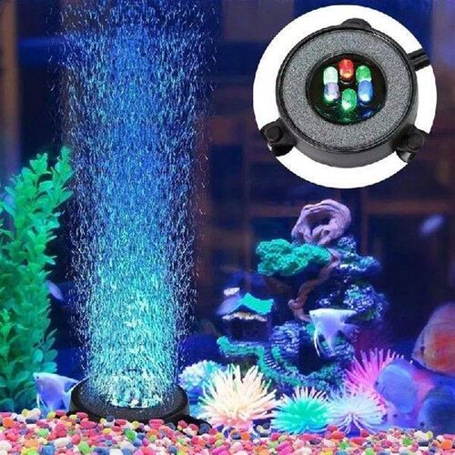 1PC Color Changing LED Waterproof Aquarium Light Round Fish