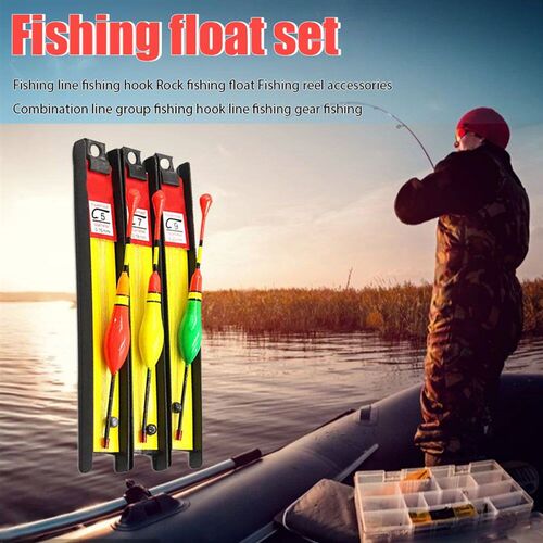 3pcs Fishing Bobber Line Kits Fishhook Foam Buoy Rock Fishin