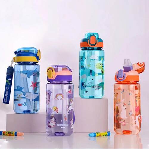 600ml Dinosaur Water Bottle For Kids Water Sippy Cup With Si