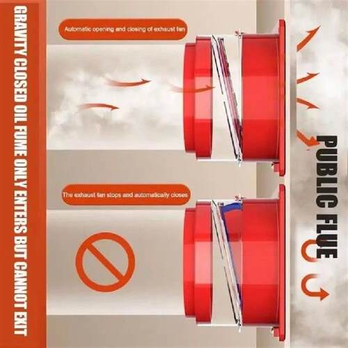 ABS Exhaust Fan Check Valve Leak-Proof Red Round Pipe