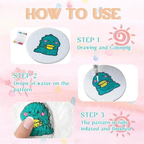 3D Magic Puffy Foam Texture Painting Paper for Kids DIY Draw
