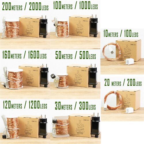 200M 2000LEDs Copper Wire Fairy string Lights Wateproof Plug
