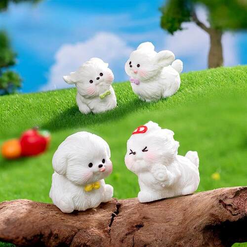 5-20pcs Cute Cartoon Puppy Statue Resin DIY Crafts