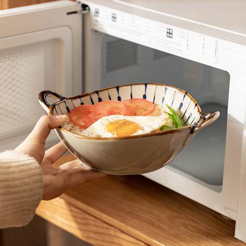 7.5inch Japanese Household Noodle Bowl Ceramic Soup Bowl Wit