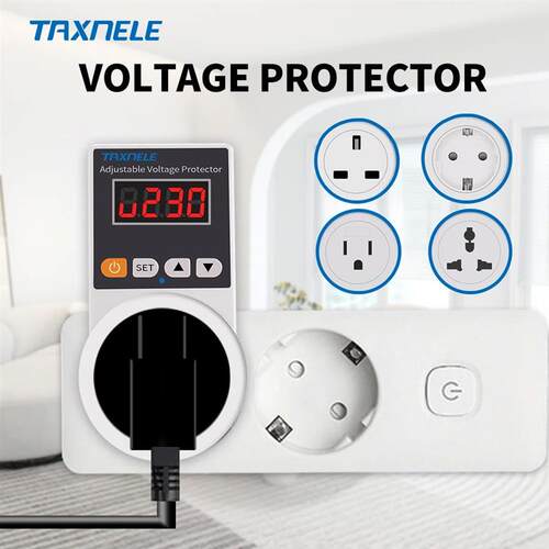 Automatic Voltage Protector Socket AC 220V 16A Power Surge P