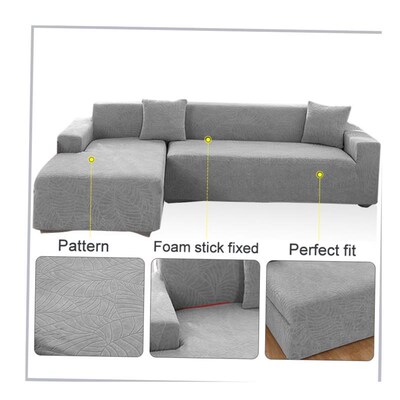 Waterproof L Shape Corner Sofa Cover 1/2/3/4 Seaters Jacquar