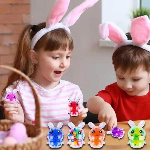 1-10Pcs Colorful Bunny Squeeze Ball Toys Easter Squishy Rabb