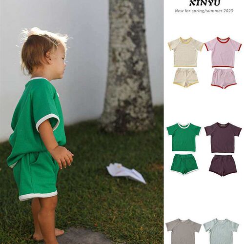 Xinyu Childrens Wear Summer Soft Short-sleeved Shorts Suit