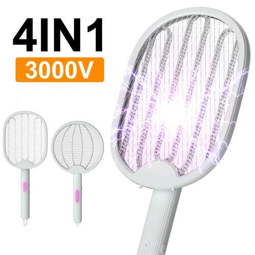 4 In 1 Foldable Electric Mosquito Swatter Killer 3000V Fly S
