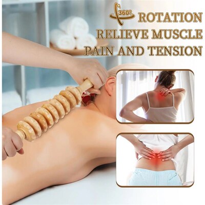 Wooden Massage Roller Manual Fasca Trgger Pont Release Cellu