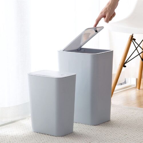 Rubbish Can Kitchen Toilet Trash with Press Lid Garbage Bin