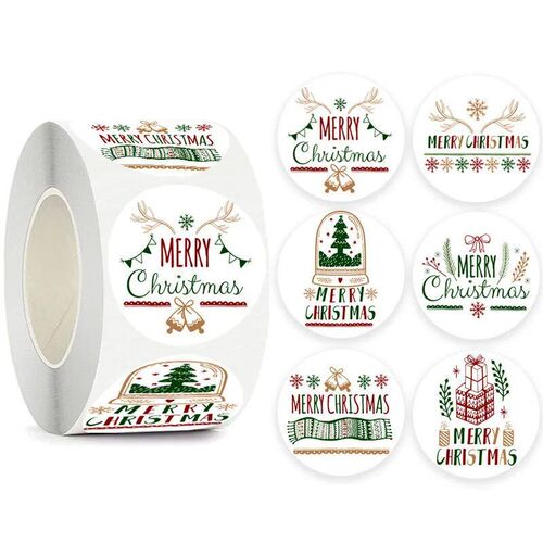 100-500ps Merry Christmas Gift Deorative ers Round Thank You