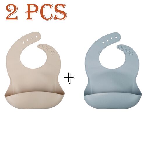 1/2 Pcs silicon Baby Bib Waterproof Infant Bibs Newborn Feed