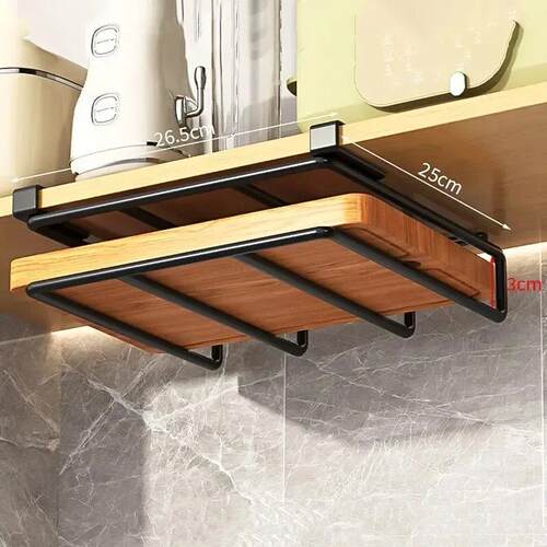 Kitchen Hanging Organizer Rack with Hooks Under Cupboard Pap