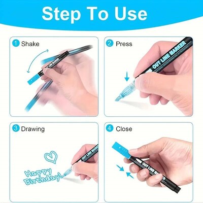 24 Color Double Line Outline Art Pen Marker Pen DIY Graffiti