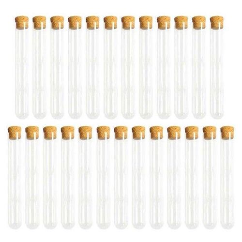 25pcs Plastic Test Tubes Clear Plastic Test Tube Wooden