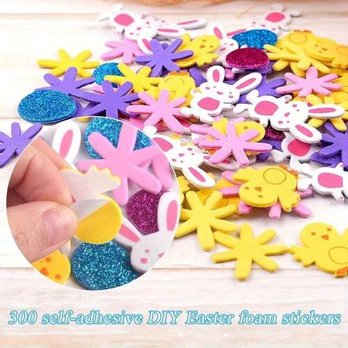 334pcs Easter Foam Stickers Kit,Easter Egg Bunny Chick DIY S