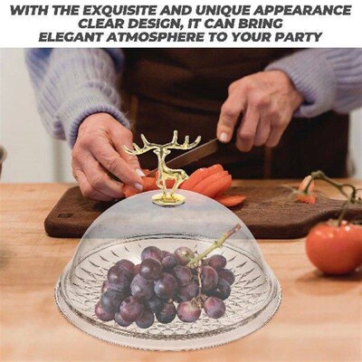 Transparent Cover Cake Pan Party Tray Round Serving Dessert
