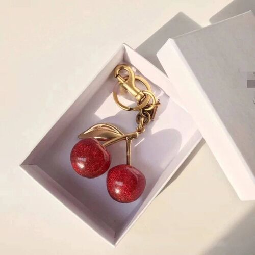 rendy Cherry Charm Accessory Womens Bag or Keychain Pendant
