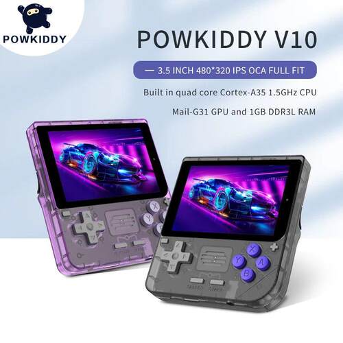 Powkiddy V10 Retro Handheld Game Players  3.5 Inch Video Gam
