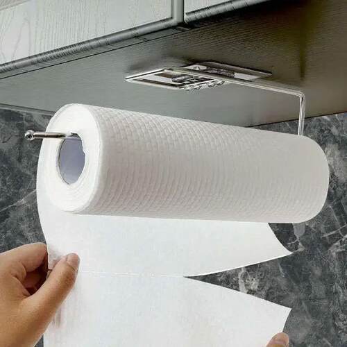 Under Cabinet Towel Roll Paper Holder Self Adhesive Hanger R