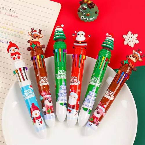 5-20 Pcs Christmas Cartoon Ten Color Pens for Children Birth