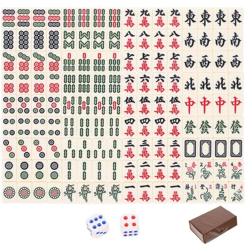 Mahjong Set Game Chinese Mini Portable Tiles Sets Travel Til