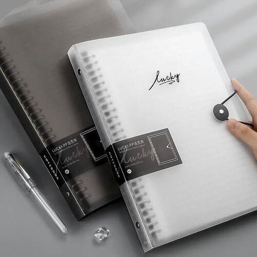 A4/A6/B5 Binder Notebook Loose Leaf Transparent Color Plasti