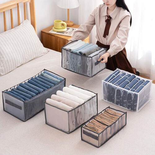1pc Underwear Drawer Organizer Storage Box Foldable Closet O