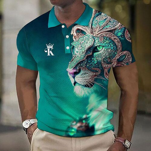 Business Mens Shirt Mesh Sleeve Green Pop Casual Shirt T-sh
