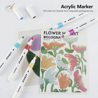120 Colors Acrylic Paint Pens Markers Brush Tip Paint Marker