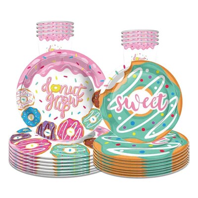 8Guest Sweet Donuts Disposable Tableware Grow Up Donuts Part