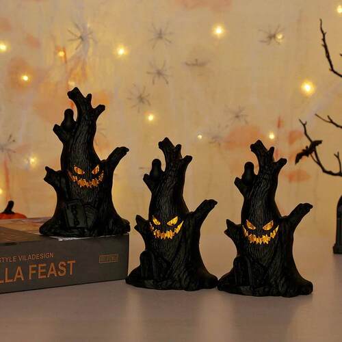 Halloween Led Glow Ghost Tree Light Home Decoration Spider P